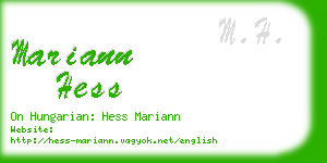 mariann hess business card